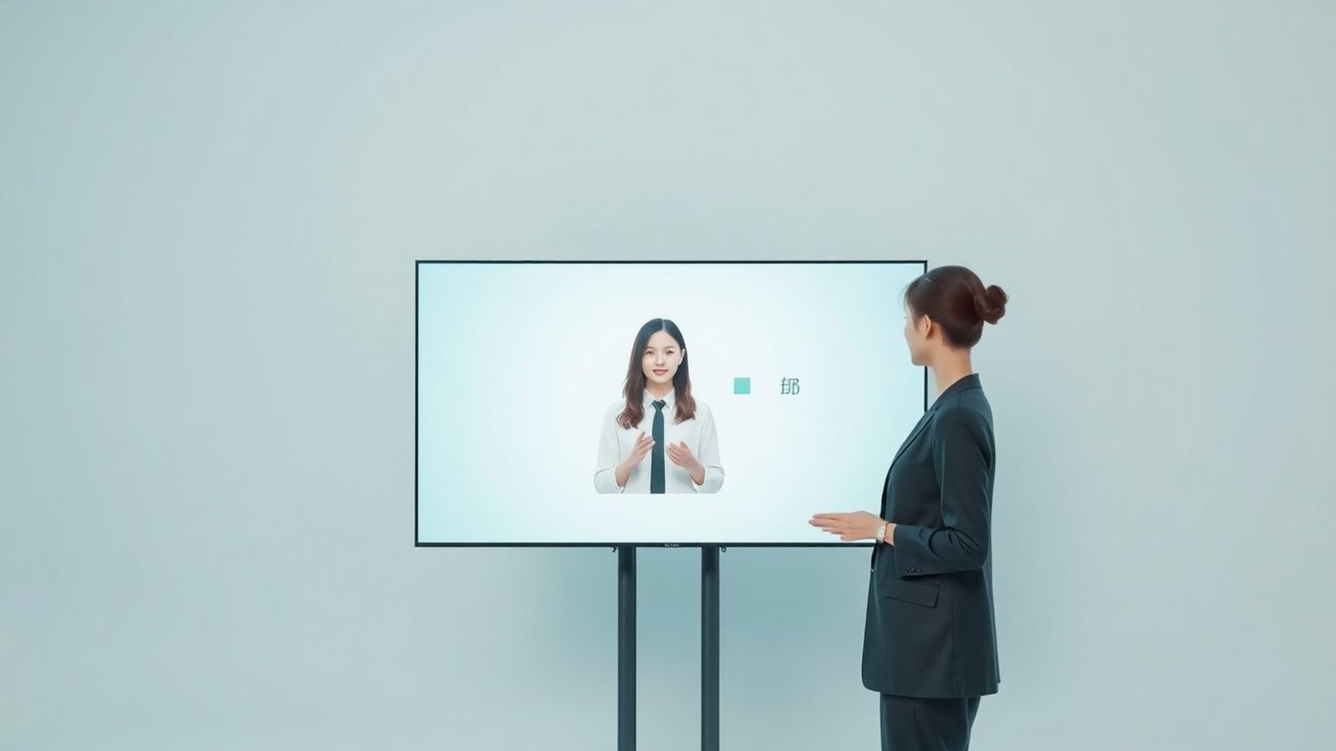 밝은 스튜디오에서 강의를 진행하는 한 하우스 강사